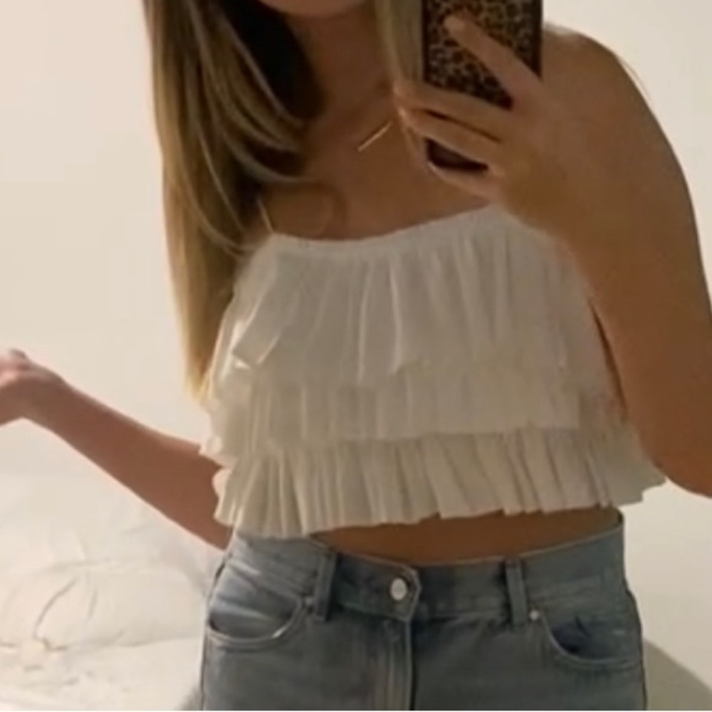 Zara ruffle crop top